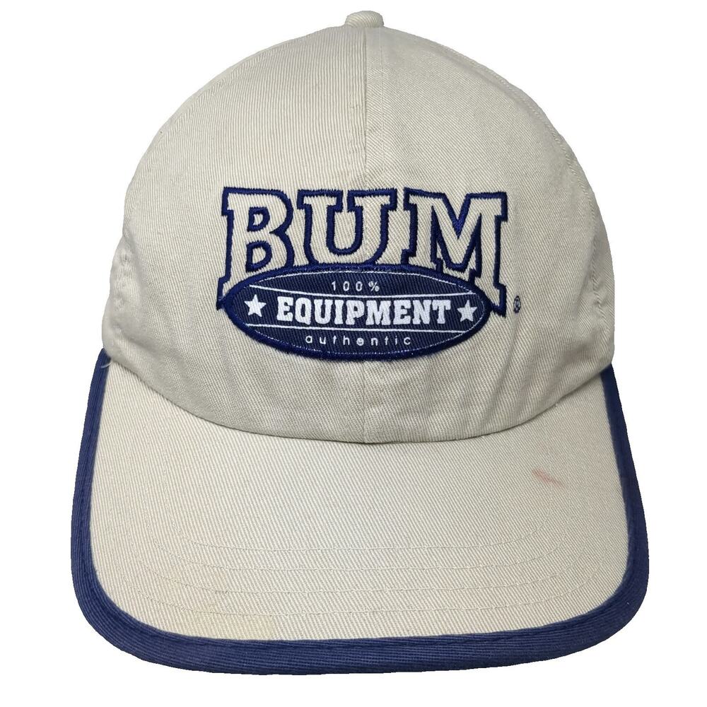 B.U.M. Equipment Baseball Cap Beige One Size Embroidered Logo Slideback Trim Hat
